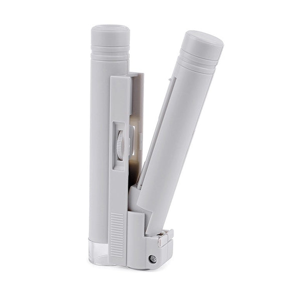 Handheld Mini Magnifying Glass 100X Pocket Microscope Portable LED Lamp Light