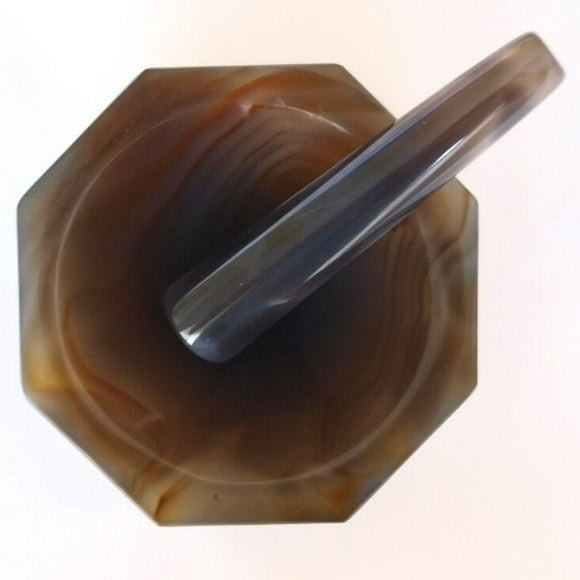 Natural Agate Mortar and Pestle