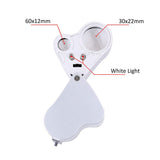 60X 30X  Loupe Magnifier Foldable With LED light