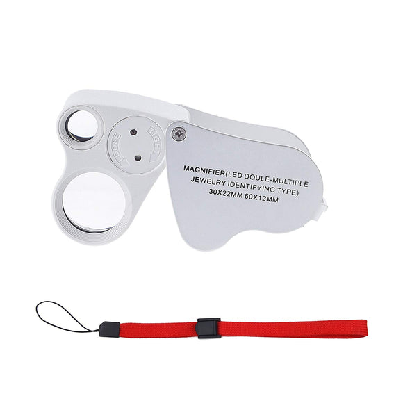 60X 30X  Loupe Magnifier Foldable With LED light